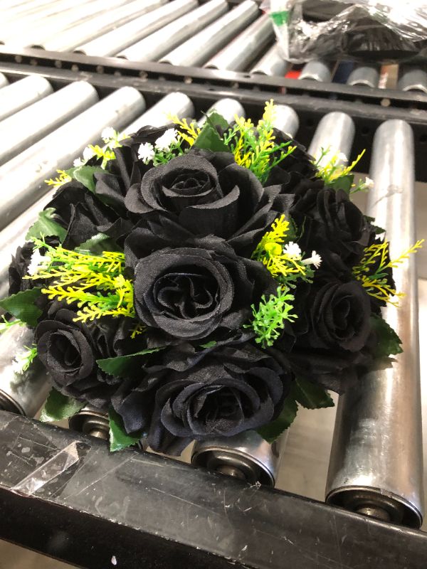 Photo 1 of 10 inch black rose table decor ( 9 in pack)