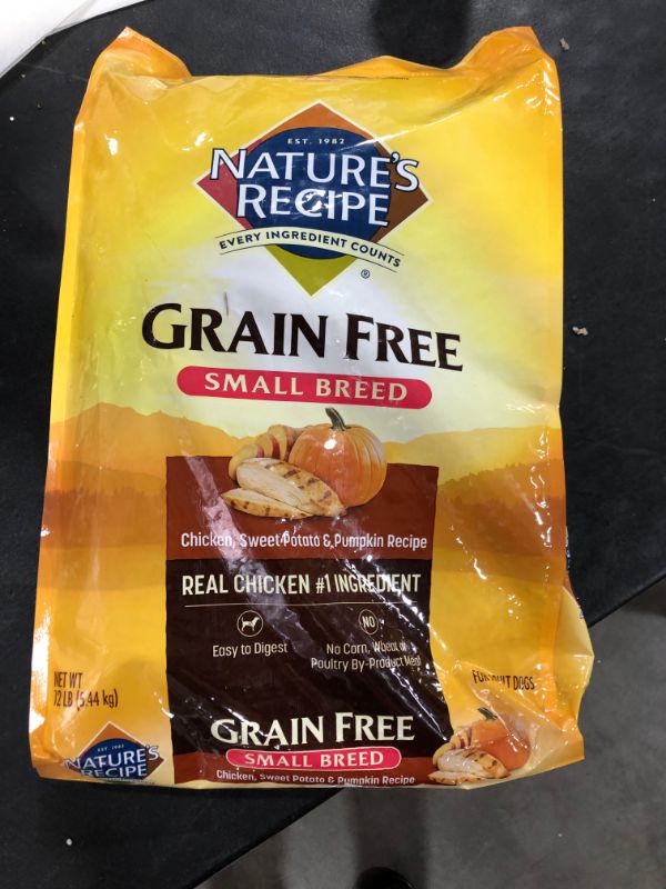 Photo 2 of Nature's Recipe Grain-Free Chicken, Sweet Potato & Pumpkin Small Breed Dog Food, 12 Lbs.
BB 03 10 2022 