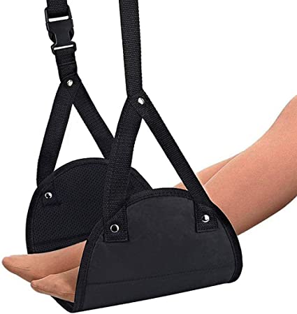 Photo 1 of Foot Rest, Portable Travel Footrest Flight Carry-On Foot Rest Adjustable Height Foot Rest Travel Accessories Footrests Hammock, Black.
