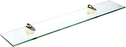 Photo 1 of 2 PACK! Spancraft Glass Heron Glass Shelf, Brass, 12 x 21