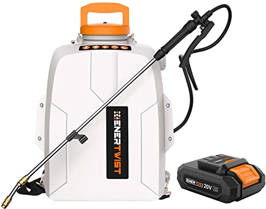 Photo 1 of ENERTWIST 20V Battery Powered Backpack Sprayer, 3 Gal Auto Pump Sprayer w/ 2.0Ah Li-ion Battery&Charger, Telescope Wand and 3 Nozzles for Lawn and Garden Spraying, Weeding, Fertilization, Disinfecting
