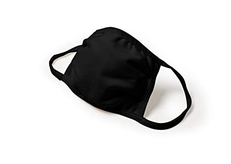 Photo 1 of 50 Pack Hanes Reusable PPE Black Face Mask, Washable Soft 3-ply 100% Cotton

