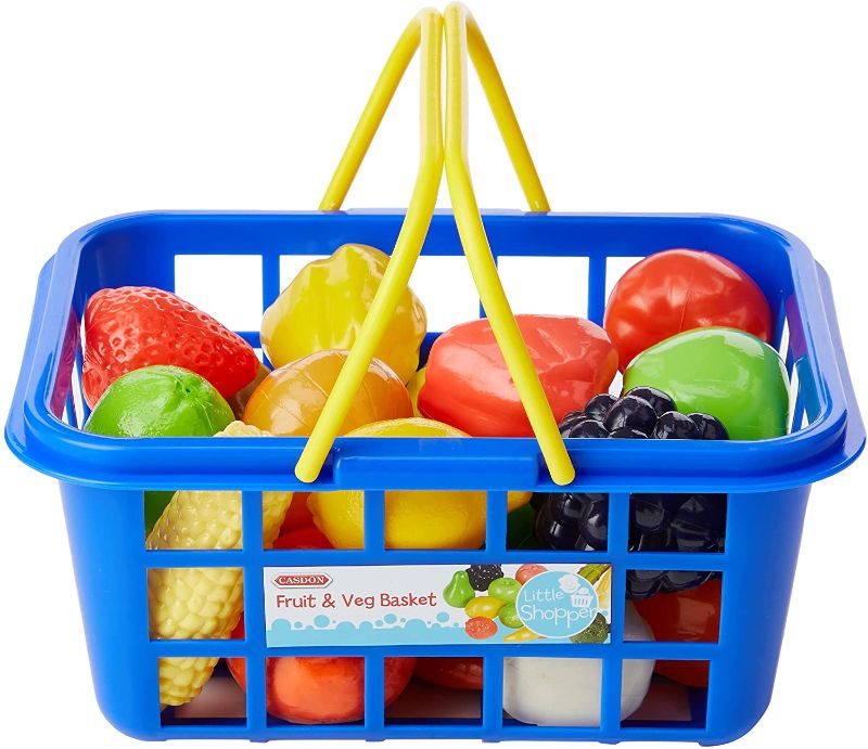 Photo 1 of CASDON Fruit & Veg Basket | Assorted Toy Basket with Fruits & Vegetables for Children Aged 3+ | Perfect for Playing Shops!
