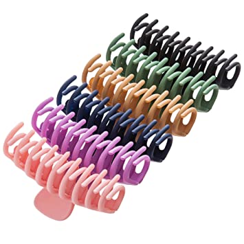 Photo 1 of 6 Color Hair Claw Clips For Women - 4.4 Inches Nonslip Large Claw Hair Clips for Girls Strong Hold for Thick Hair Accessories
