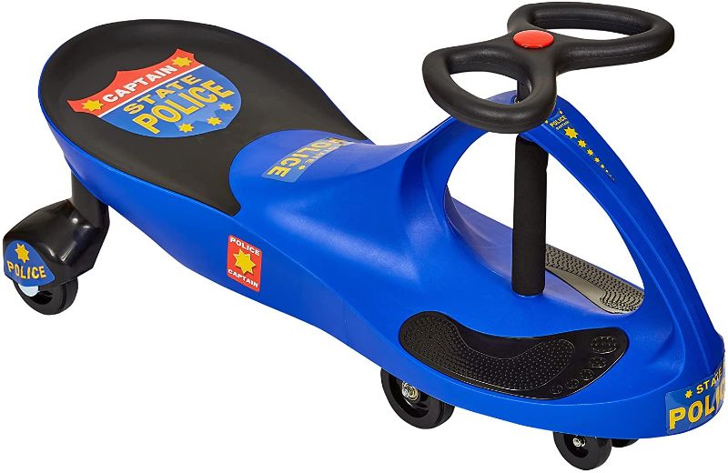 Photo 1 of Police Wiggle Car Ride On Toy – No Batteries, Gears or Pedals – Twist, Swivel, Go – Outdoor Ride Ons for Kids 3 Years and Up by Lil’ Rider (Blue)
