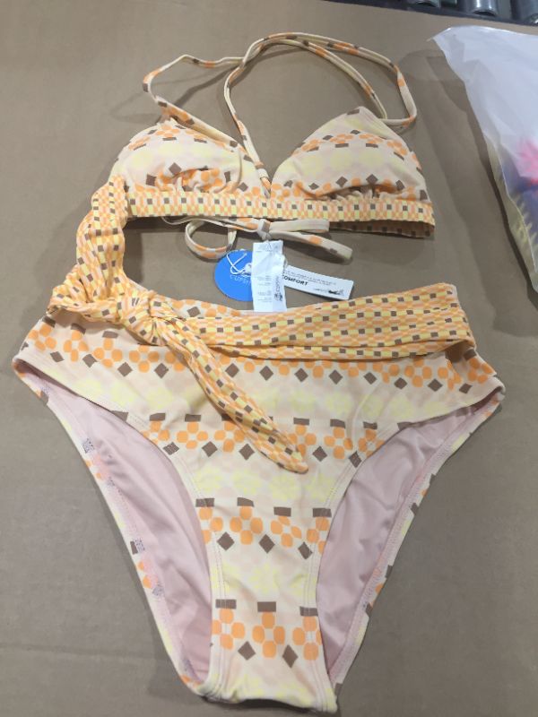 Photo 2 of Stefanie Geo Print Lace-Up Back Bikini SMALL