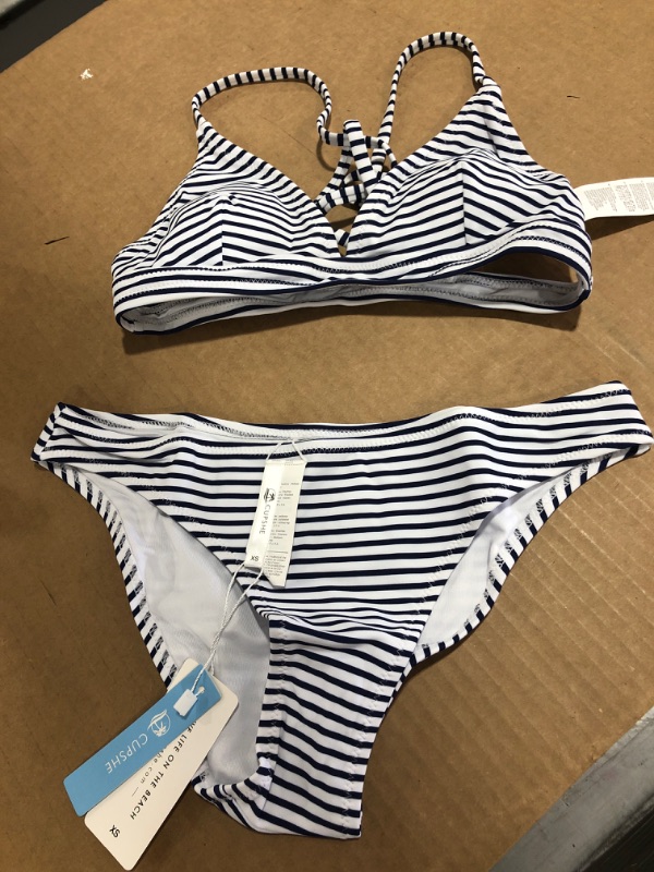 Photo 2 of CUPSHE Hit Summer Stripe Bikini Set, XS