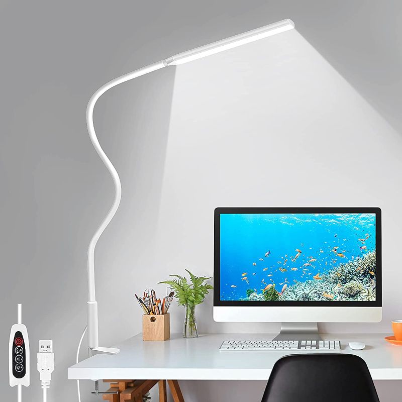 Photo 1 of LED Desk Lamp, YOTUTUN Swing Arm Table Lamp with Clamp, Flexible Gooseneck Task Lamp, Eye-Caring Architect Desk Light, 3 Modes 10 Brightness Levels, Memory Function Desk Lamps for Home Office, 12W
