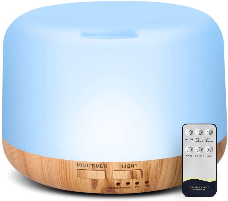 Photo 1 of Essential Oil Diffuser, Quiet Aromatherapy Mist Diffusers for Essential Oils, Wood Grain Ultrasonic Oil Diffuser with Remote Control,Timer, 7 Colors Light for Bedroom