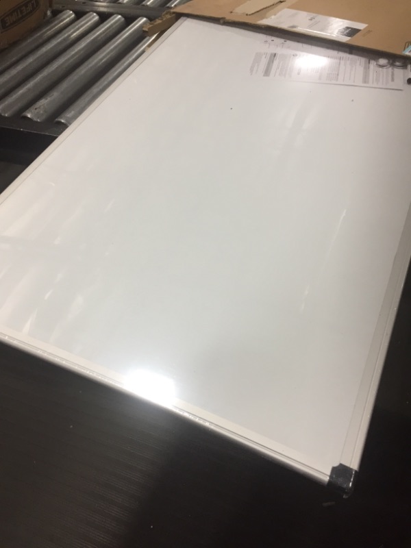 Photo 2 of Amazon Basics Magnetic Dry Erase White Board, 36 x 24-Inch Whiteboard - Silver Aluminum Frame