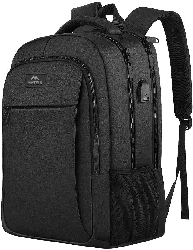 Photo 1 of Business Travel Backpack, Matein Laptop Backpack with Usb Charging Port for Men Womens Boys Girls, Anti Theft Water Resistant College School Bookbag Computer Backpack Fits 15.6 Inch Laptop Notebook