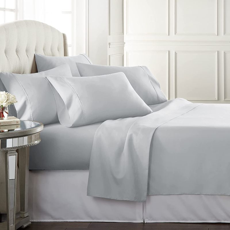 Photo 1 of Danjor Linens Queen Size Bed Sheets Set - 1800 Series 6 Piece Bedding Sheet & Pillowcases Sets w/ Deep Pockets - Fade Resistant & Machine Washable - Light Gray