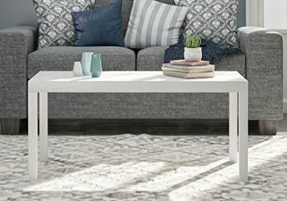 Photo 1 of Ameriwood Home Parsons Modern Coffee Table White Eco Friendly Material Wodden