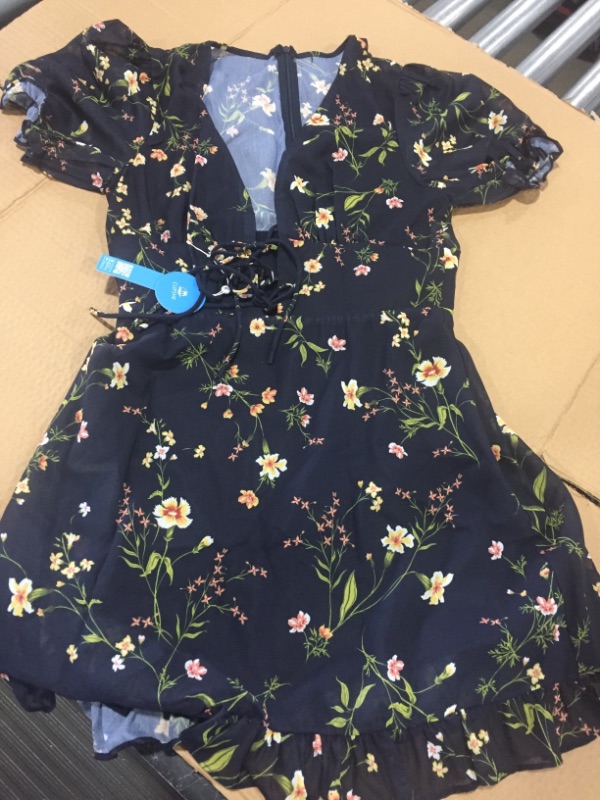 Photo 1 of Campora V-Neck Floral Ruffle Sheath Dress medium 
