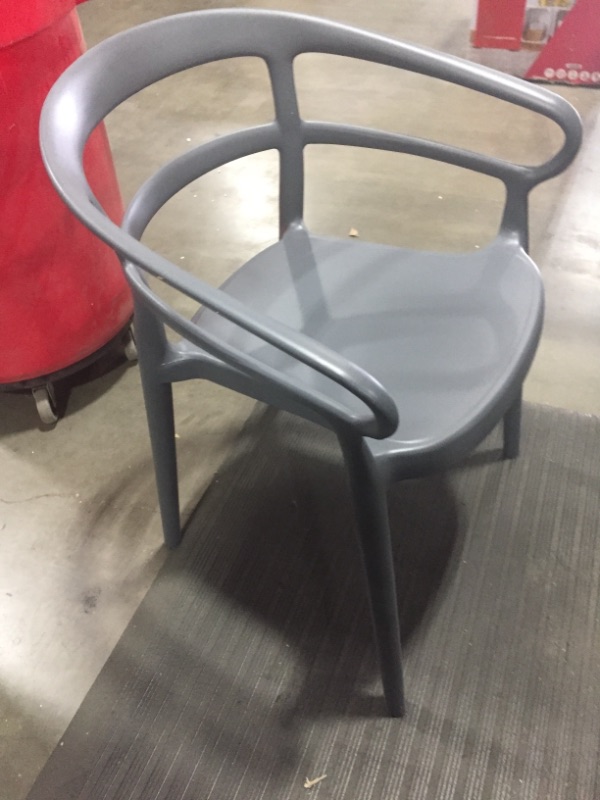 Photo 2 of Amazon Basics Dark Grey, Curved Back Dining Chair