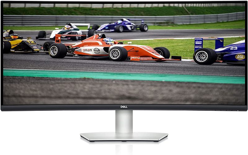 Photo 1 of Dell S3422DW - 34-inch WQHD 21:9 Curved Monitor, 3440 x 1440 at 100Hz, 1800R, Built-in Dual 5W Speakers, 4ms Grey-to-Grey Response Time (Extreme Mode), 16.7 Million Colors, Silver