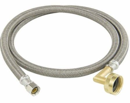 Photo 1 of BrassCraft B1-60DW1 P 3/8 in. Comp x 3/4 in. Garden Hose Elbow (Crimped) Braided Polymer Connector (5PACK)