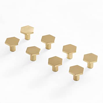Photo 1 of BINO 8-Pack Cabinet Knobs - 1" Diameter (25mm), Brass - Dresser Knobs for Dresser Drawer Knobs and Pulls Knobs and Pulls Handles
