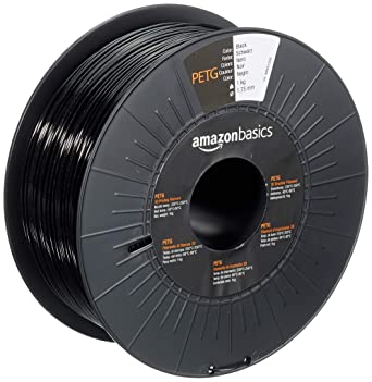 Photo 1 of Amazon Basics PETG 3D Printer Filament, 1.75mm, Black, 1 kg Spool
