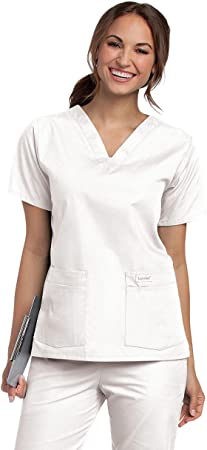 Photo 1 of Landau Essentials Relaxed Fit 4-Pocket V-Neck Scrub Top for Women 8219 SMALL 