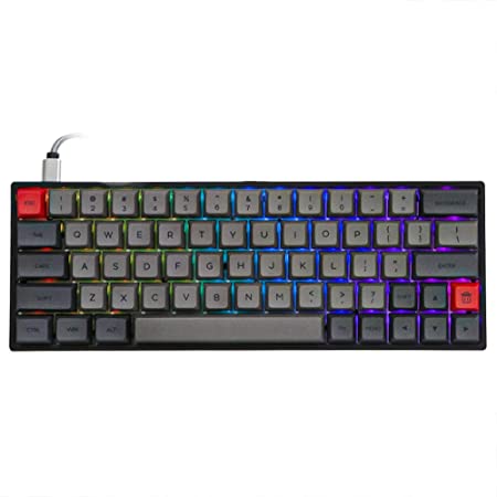 Photo 1 of EPOMAKER SKYLOONG SK64 64 Keys Hot Swappable Mechanical Keyboard with RGB Backlit, PBT Keycaps, Arrow Keys for Win/Mac/Gaming (Gateron Optical Yellow, Grey Black)
