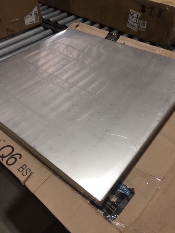 Photo 2 of 27" x 25" Stainless Steel Washing Machine Drip Pan: No-Rust Avoid Water Damage & Mold – Washing Machine tray with Custom Sizes – Welded Corners Includes Drain Hole & Hose Adapter