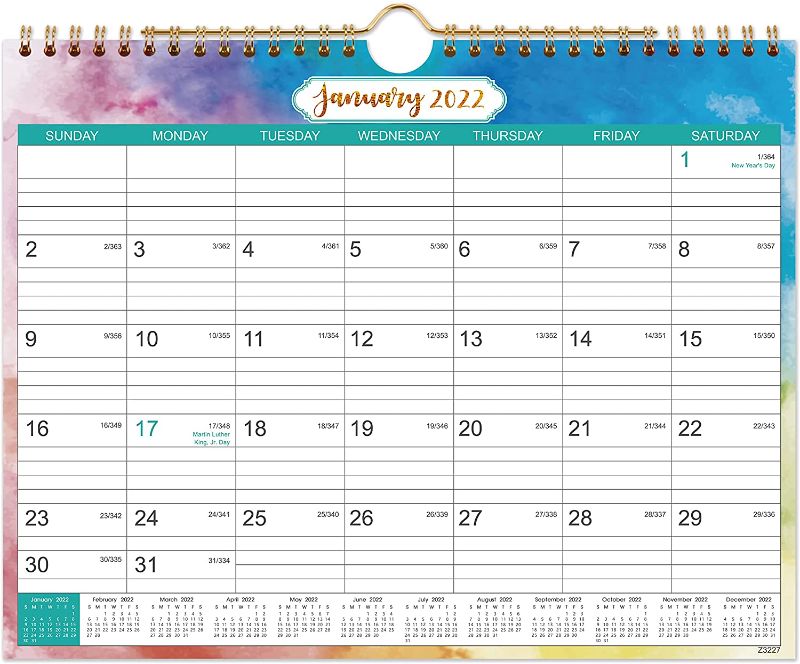 Photo 1 of 2022 Calendar - 2022 Wall Calendar, 11'' x 8.5'' Calendar 2022, Monthly Wall/Desk Calendar 2022, Jan.2022 - Dec. 2022 Calendar with Julian Dates, Wall Calendar 2022 with Premium Paper, Julian Dates 4 Pack
