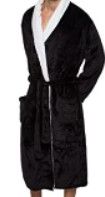 Photo 1 of Ross Michaels Mens Robe Plush Sherpa Trim Fleece Bathrobe with Shawl Collar Mid S/M