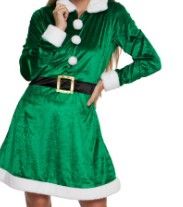 Photo 1 of Silver Lilly Women's Holiday Elf Santa Hooded Christmas Costume Dress