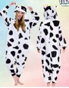 Photo 1 of Silver Lilly Plush One Piece Cow Animal Cosplay Costume - Unisex Adult Pajamas S set of 3
