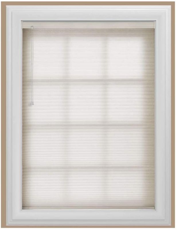 Photo 1 of Bali Cut-to-Size White Stock Single Cell Corded Cellular Shade, 48 inx 72in set of 2