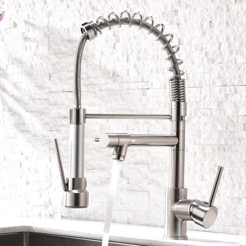 Photo 1 of AIMADI Contemporary Kitchen Sink Faucet,Single Handle Stainless Steel Kitchen Faucets with Pull Down Sprayer,Brushed Nickel
