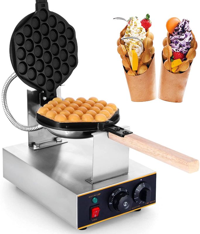 Photo 1 of Dyna-Living Bubble Waffle Maker Egg Waffle Machine Electric Non-Stick Commercial Bubble Waffle Cone Maker Household Egg Waffle Iron for Snack Shop or Cafe
