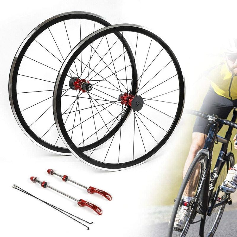 Photo 1 of 700C Road Bike Front Rear Bicycle Wheel Set Ultra-Light Aluminium Alloy Front Rear Wheelset 7/8/9/10/11 Speed Cassette, Rim Height 30mm C/V Brake
