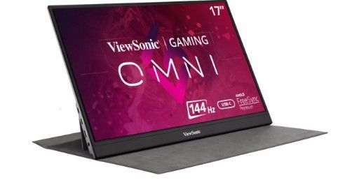 Photo 1 of ViewSonic VX1755 17 Inch 1080p Portable IPS Gaming Monitor with 144Hz, AMD FreeSync Premium, 2 Way Powered 60W USB C, Mini HDMI, and Built in Stand

