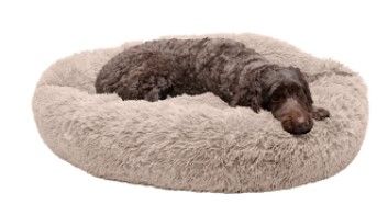 Photo 1 of aupe Calming Cuddler Long Fur Donut Pet Bed