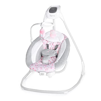 Photo 1 of Ingenuity SimpleComfort Lightweight Multi-Direction Compact Baby Swing - 6 Speeds, Nature Sounds & Vibrations - Cassidy (Pink)
