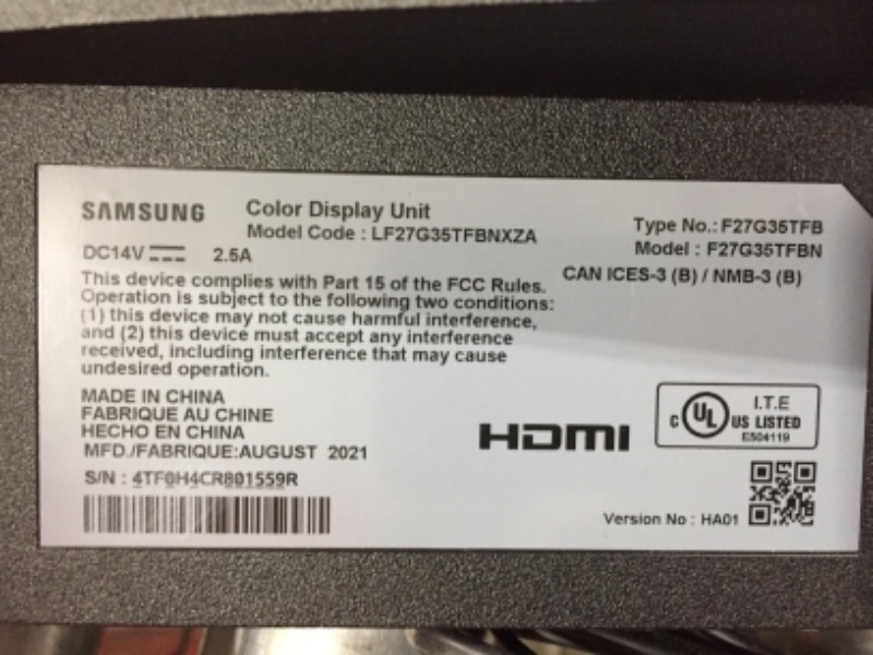 Photo 2 of SAMSUNG Odyssey G3 27-Inch FHD 1080p Gaming Monitor 144Hz LF27G35TFBNXZA