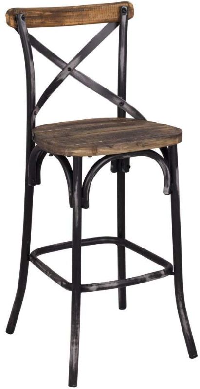 Photo 1 of ACME Furniture 96640 Zaire Bar Chair, Walnut/Antique Black
