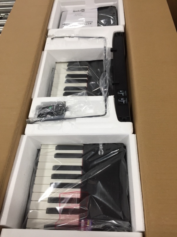 Photo 2 of RockJam 88-Key Beginner Digital Piano with Full-Size Semi-Weighted Keys, Power Supply, Simply Piano App Content & Key Note Stickers, Black
