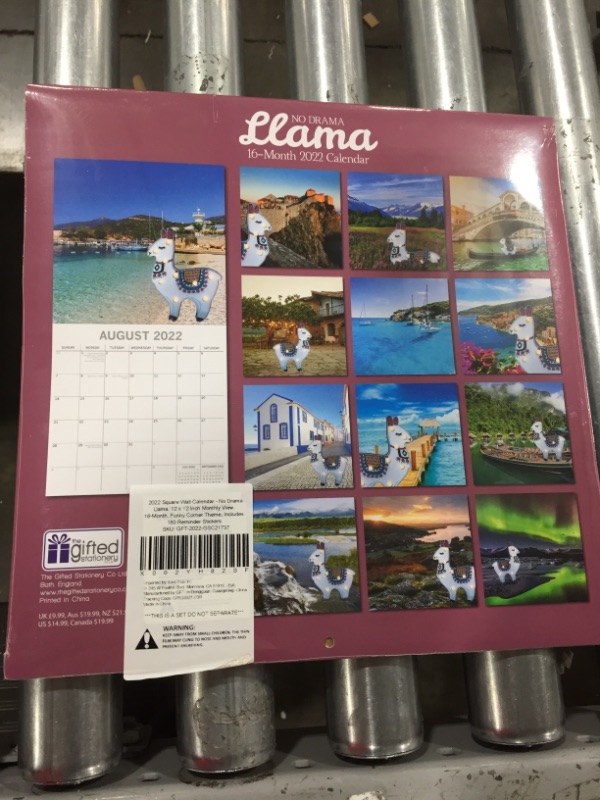 Photo 2 of 2022 Square Wall Calendar - No Drama Llama, 12 x 12 Inch Monthly View, 16-Month, Funny Corner Theme, Includes 180 Reminder Stickers
