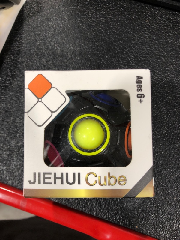 Photo 2 of LiangCuber Rainbow Ball Magic Cube Puzzle Toy Magic Rainbow Ball Cube Brain Teaser with 11 Rainbow Colors(Black Version)
