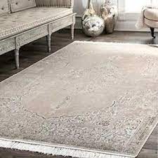 Photo 1 of Beige Withering Medallion Fringe Area Rug
