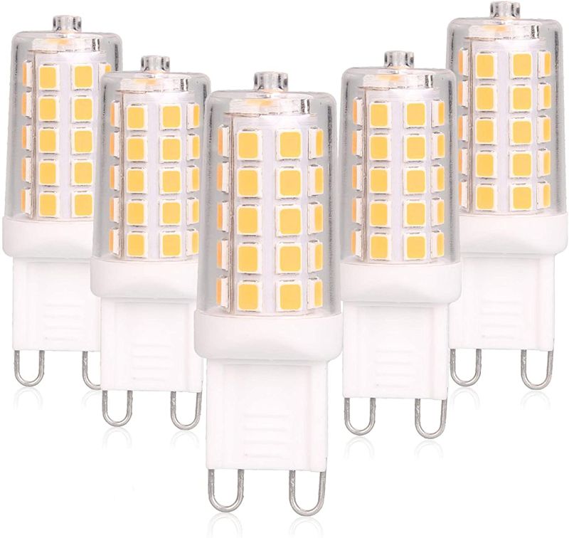 Photo 1 of G9 LED Bulb Dimmable 4W, 40 Watt T4 G9 Halogen Equivalent, 2700K Soft Warm White, 120V No-Flicker, Chandelier Lighting 450LM (5 Pack) by BAOMING
