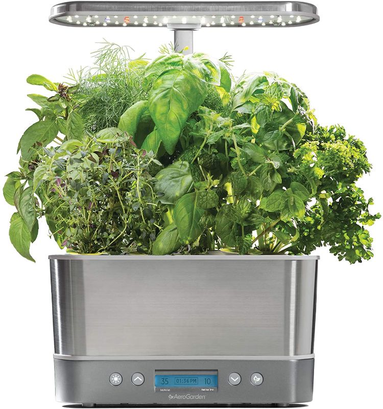 Photo 1 of AeroGarden Harvest Elite - Indoor Garden with LED Grow Light, Stainless Steel
