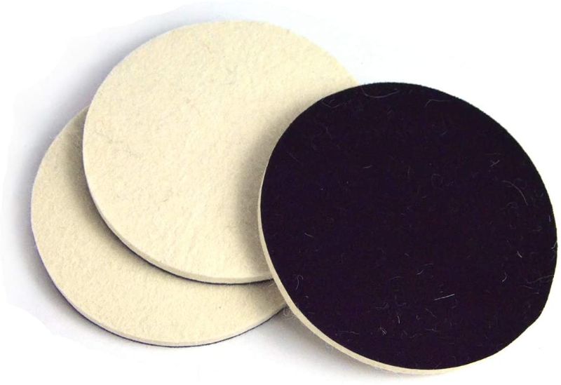 Photo 1 of 5 Inch (125mm) Wool Felt Polishing Pad Hook and Loop Compressed Woolen Wheel Buffing Pads for Car & Boat Polishing, Waxing, Sealing, Pack of 3
