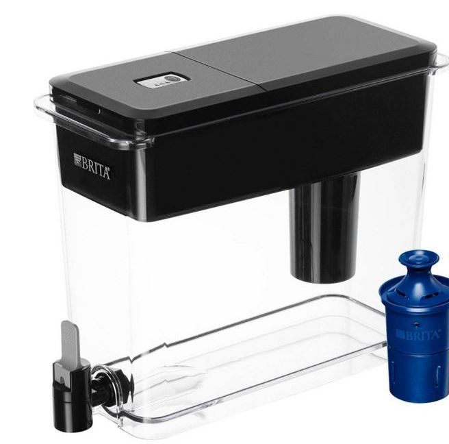 Photo 1 of Brita Extra Large 18-Cup UltraMax Water Dispenser with 1 Longlast Filter -Jet Black