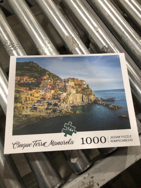 Photo 2 of KHOVA 1000 Piece Jigsaw Puzzle for Adults and Teens, (27.5in x 19.5in), Beautiful Cinque Terre Manarola, Thick and Sturdy Pieces with Letters on Back to Help Sort
