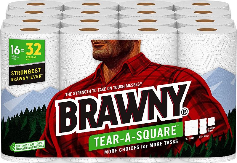 Photo 1 of Brawny® Tear-A-Square® Paper Towels, 16 Double Rolls = 32 Regular Rolls