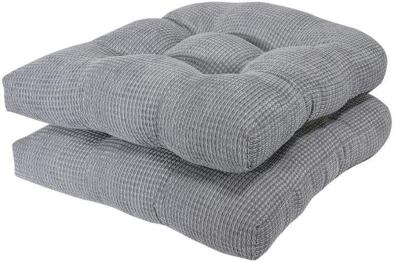 Photo 1 of Arlee - Tyler Chair Pad Seat Cushion, Memory Foam, Non-Skid Backing, Durable Fabric, Comfort and Softness, Reduces Pressure and Contours to Body, Washable, 15.5 x 15.5 Inches (Alloy Gray, Set of 2)